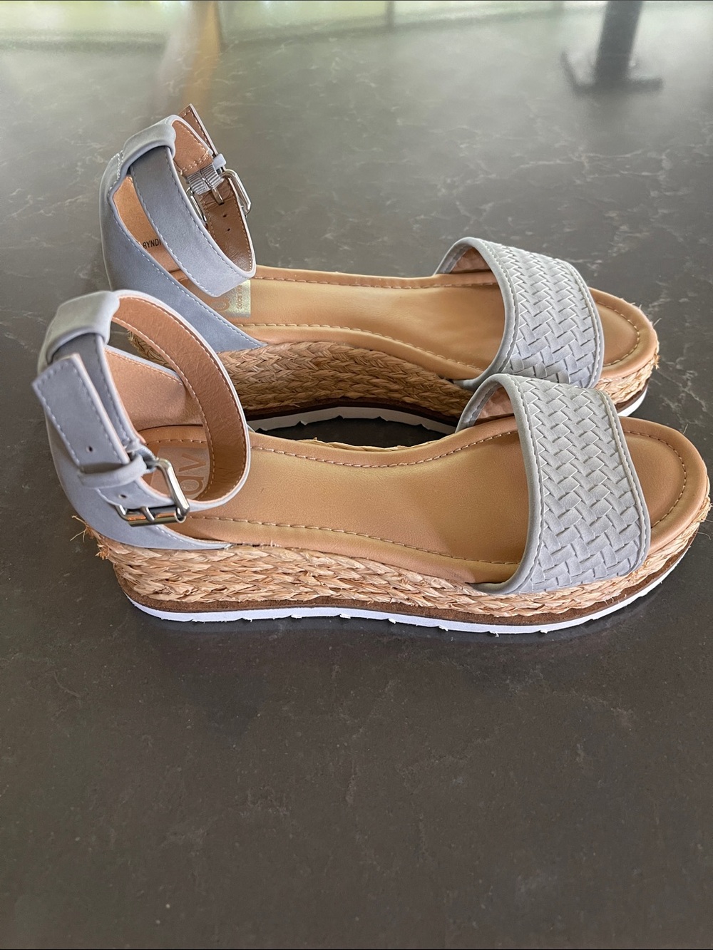 Dolce Vita Byndi Braided Espadrille Ankle-Strap Sandals in Light Blue- size 9